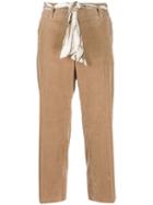 Cambio Corduroy Cropped Trousers - Brown