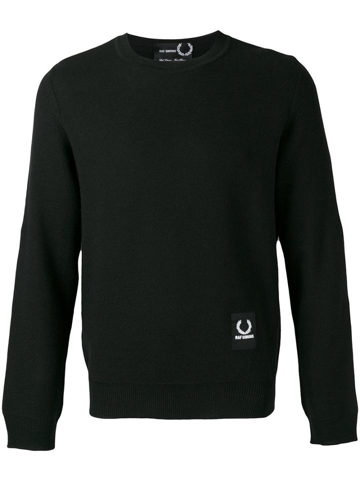 Raf Simons X Fred Perry - Logo Patch Sweatshirt - Men - Acrylic/wool - 36, Black, Acrylic/wool