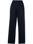 Barrie Knitted Flared Trousers - Blue