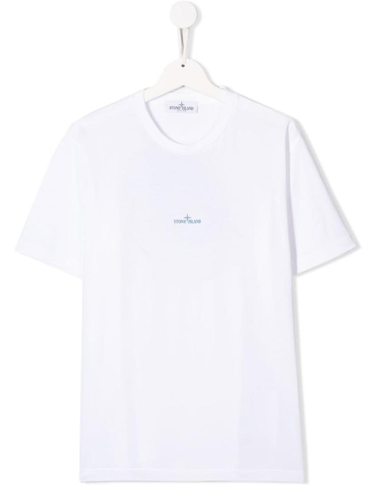 Stone Island Junior Teen Printed Logo T-shirt - White