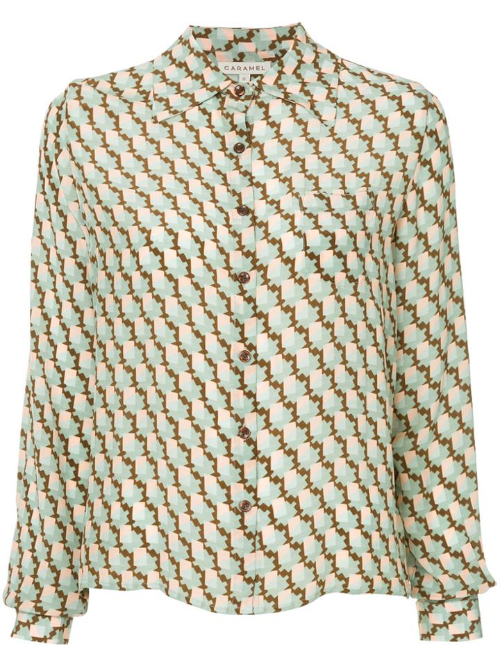 Caramel Geometric Print Shirt - Multicolour