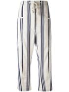 Joseph Striped Pants, Women's, Size: 36, Nude/neutrals, Cotton/linen/flax