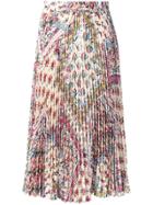 Red Valentino Red (v) Floral Pleated Midi Skirt - Neutrals