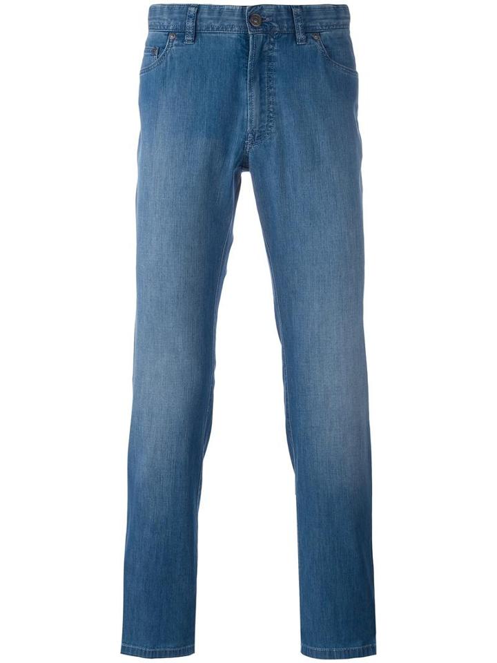 Brioni Slim-fit Jeans, Men's, Size: 33, Blue, Cotton/spandex/elastane