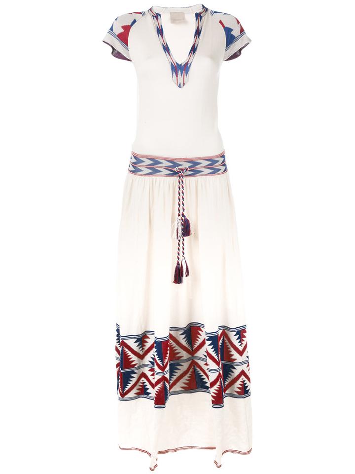 Laneus - Knitted Aztec Design Dress - Women - Cotton/viscose - 42, Nude/neutrals, Cotton/viscose