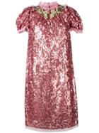 Dolce & Gabbana Sequinned Embellished Dress, Women's, Size: 42, Pink/purple, Polyester/polyamide/spandex/elastane/cotton