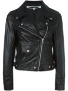 Mcq Alexander Mcqueen Classic Biker Jacket, Women's, Size: 40, Black, Goat Skin/polyester