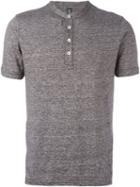 Eleventy Buttoned T-shirt, Men's, Size: Xl, Grey, Linen/flax/cotton