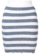 Balmain Striped Skirt - Blue