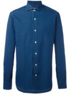 Barba Patterned Shirt, Men's, Size: 41, Blue, Cotton