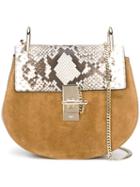 Chloé - Drew Shoulder Bag - Women - Calf Leather/python Skin/calf Suede - One Size, Nude/neutrals, Calf Leather/python Skin/calf Suede