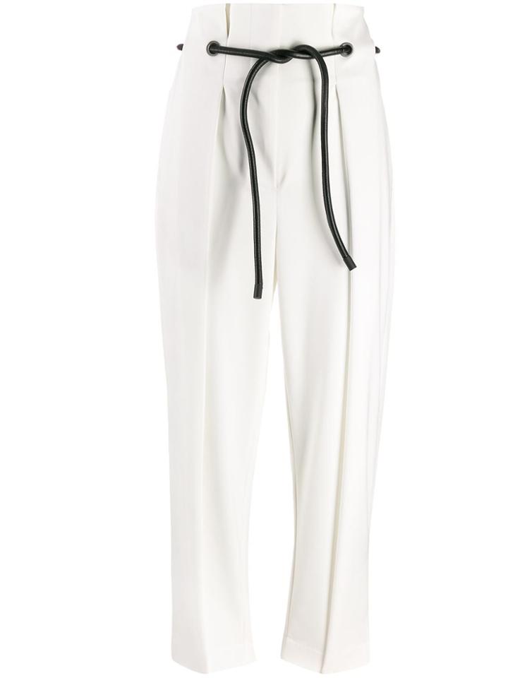 Mumofsix Rope Tie High-waisted Trousers - White