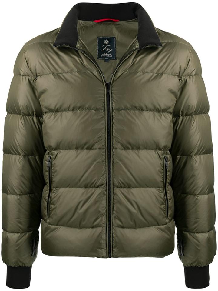 Fay Long Sleeve Puffer Jacket - Green