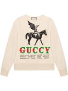 Gucci Wing Jockey Cotton Sweatshirt - White