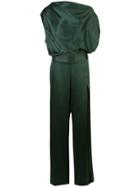 Michelle Mason Asymmetric Drape Jumpsuit - Green