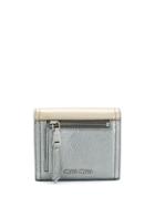 Miu Miu Two-tone Madras Leather Wallet - Silver