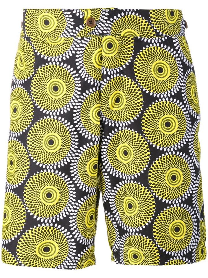 Okun 'patrice' Circle Print Swim Shorts, Men's, Size: Xl, Black, Polyester