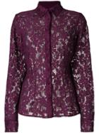 Talbot Runhof Floral Mesh Shirt - Pink