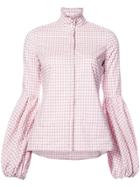 Caroline Constas Checkered Shirt - Pink & Purple