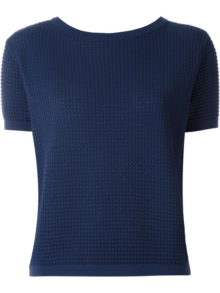 Zanone Short Sleeved Knit Top - Blue