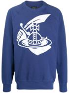 Vivienne Westwood Anglomania Printed Logo Sweater - Blue