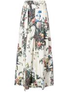 Adam Lippes Belted Flared Floral Trousers - Multicolour
