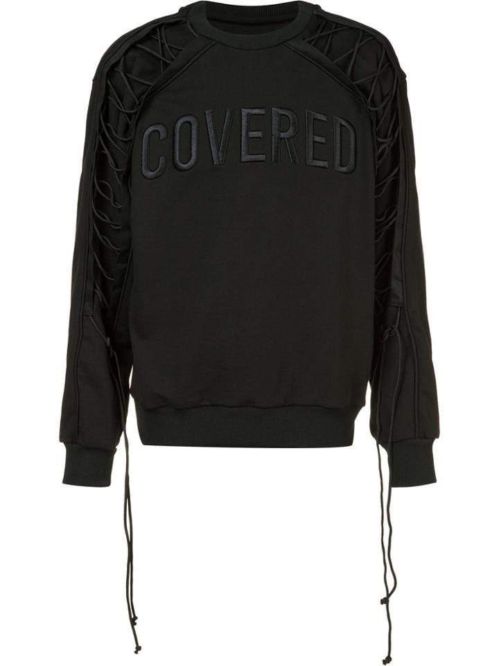Juun.j Lace-sleeve Sweatshirt - Black