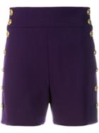 Chloé High-waisted Buttoned Shorts - Pink & Purple