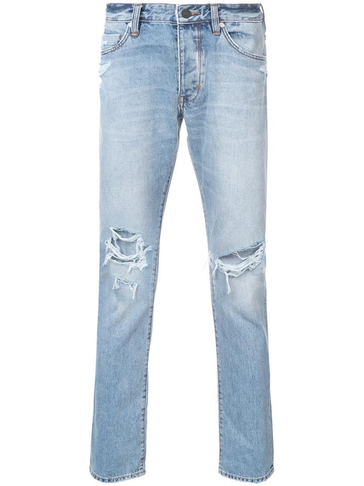 Neuw Lou Slash Knee Slim Fit Jeans - Blue
