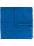 Etro Plain Scarf, Men's, Blue, Cotton/linen/flax