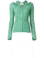 Ports 1961 Ribbed Cut-out Cardigan - Green