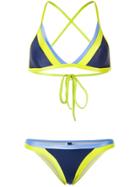 Lygia & Nanny Panelled Bikini Set - Blue