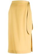 Alexa Chung Plain Wrap Skirt - Yellow
