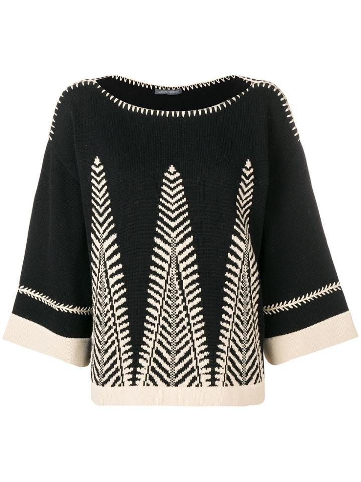 Alberta Ferretti Embroidered Loose Fit Sweater - Grey