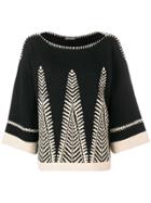 Alberta Ferretti Embroidered Loose Fit Sweater - Grey