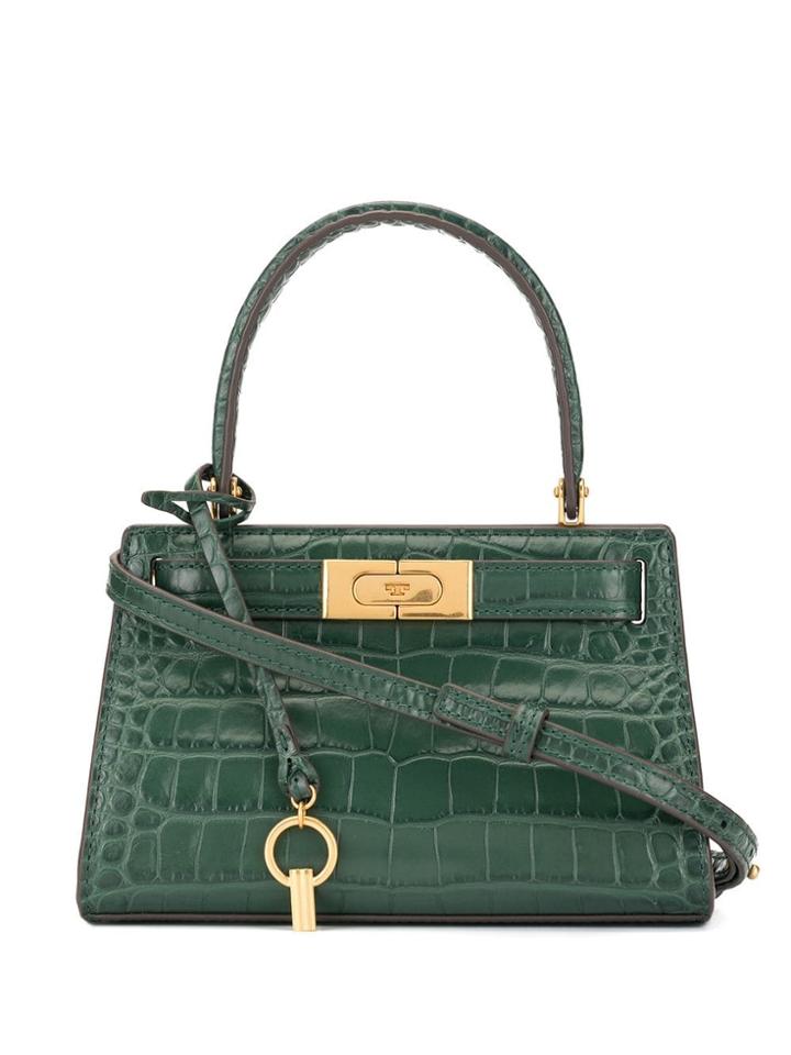 Tory Burch Lee Radziwill Embossed Petite Satchel - Green