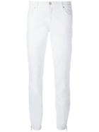 Versace Jeans Zipped Cuff Skinny Jeans, Women's, Size: 28, White, Cotton/spandex/elastane