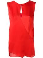 Maison Rabih Kayrouz Sleeveless Overlap Top, Women's, Size: 34, Red, Polyester