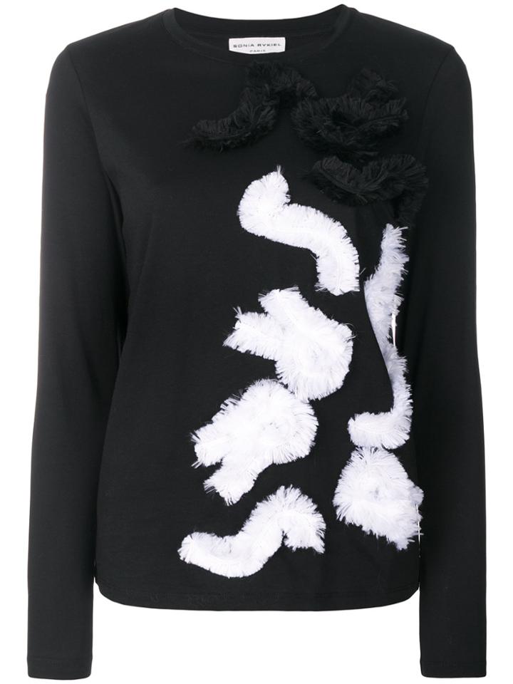 Sonia Rykiel Longsleeved Embellished T-shirt - Black