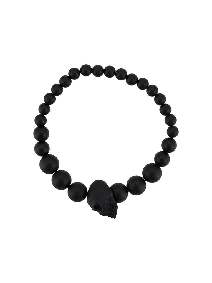 Alexander Mcqueen Skull Multi-beaded Bracelet - Black