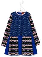 Missoni Kids Zig-zag Knitted Dress, Girl's, Size: 8 Yrs, Blue