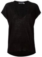 Alexander Wang Knit Scoop Neck Top, Women's, Size: Large, Black, Wool/polyester/cashmere
