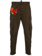Dsquared2 Floral Embroidered Trousers - Green