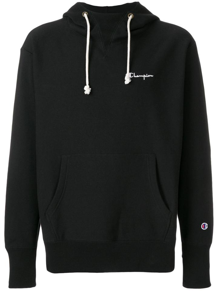 Champion Contrast Logo Hoodie - Black