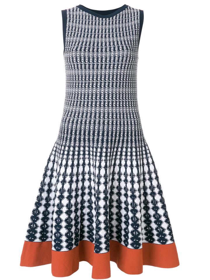 Roberto Collina Checked Flared Dress - Blue