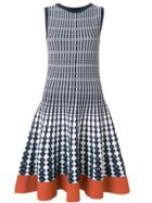 Roberto Collina Checked Flared Dress - Blue
