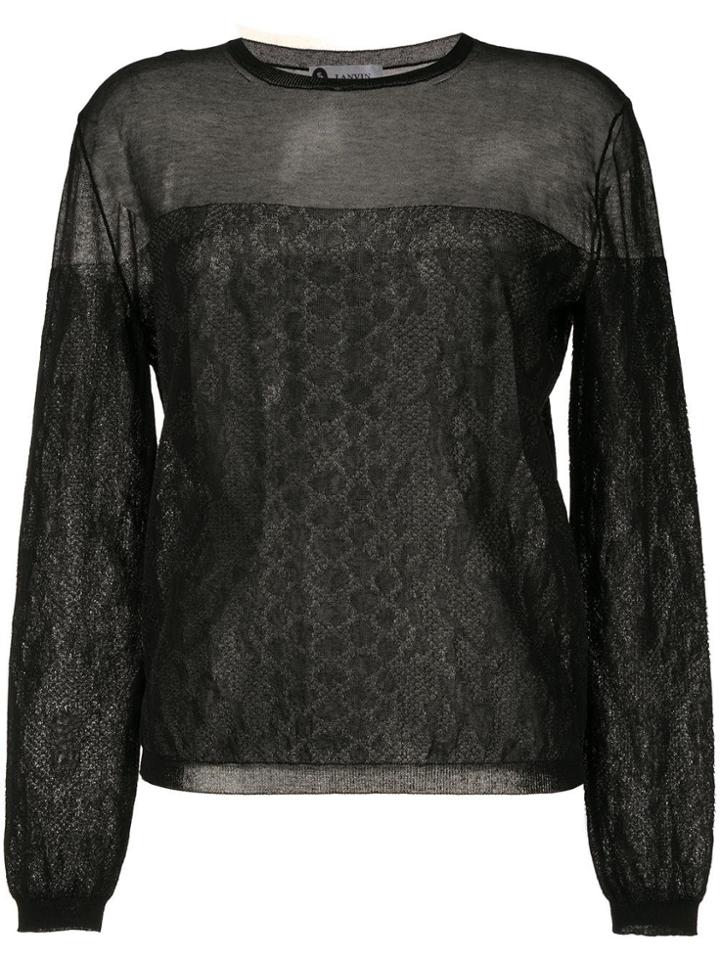 Lanvin Snake-intarsia Jumper - Black