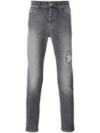 Mcq Alexander Mcqueen Distressed Slim Fit Jeans, Men's, Size: 31, Grey, Cotton/spandex/elastane