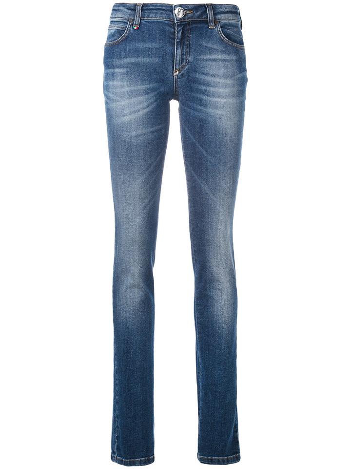 Denim Skinny Jeans - Women - Cotton/polyester/spandex/elastane - 26, Blue, Cotton/polyester/spandex/elastane, Philipp Plein