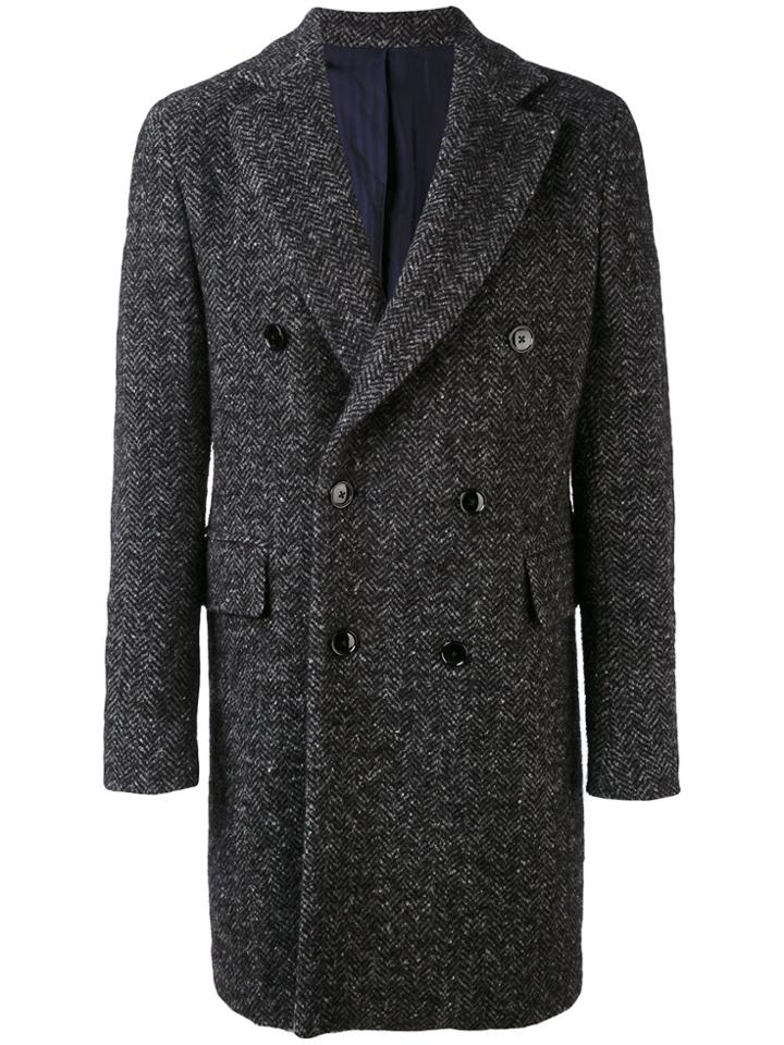 Mp Massimo Piombo Herringbone Double-breasted Coat - Unavailable